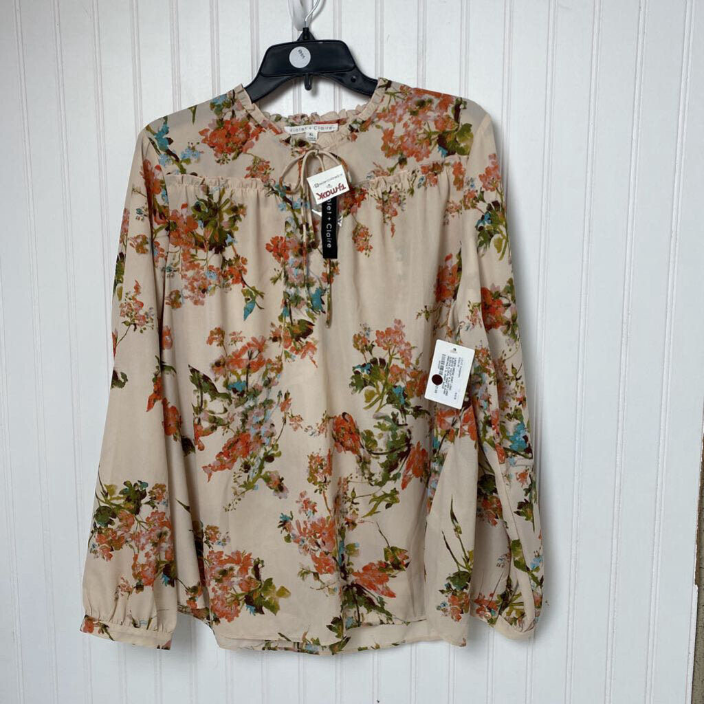 LONG SLEEVE FLORAL PRINT BLOUSE