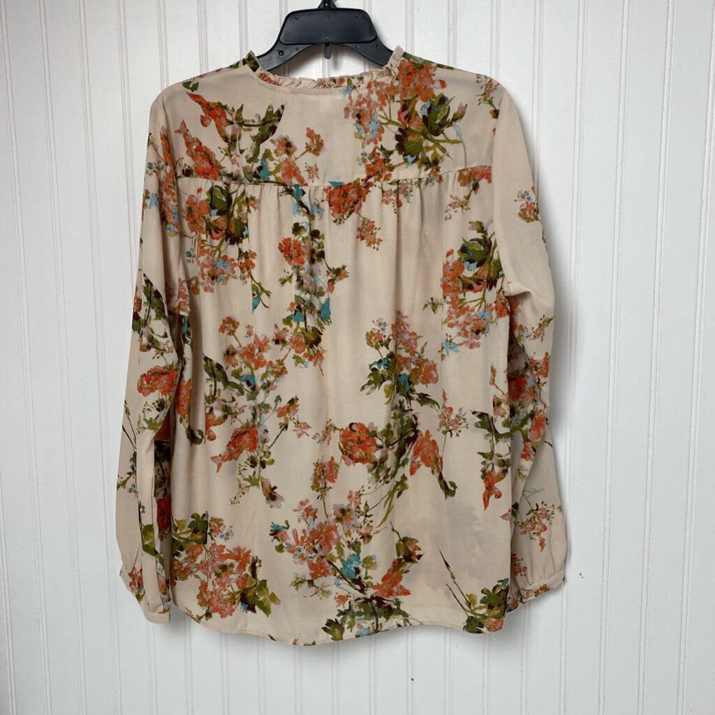 LONG SLEEVE FLORAL PRINT BLOUSE