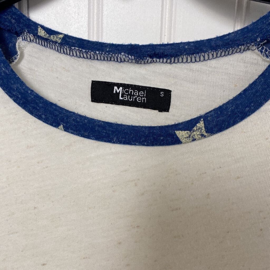 * HIGH BRAND BOUTIQUE* T-SHIRT SLEEVELESS WITH STARS ON SHOULDERS