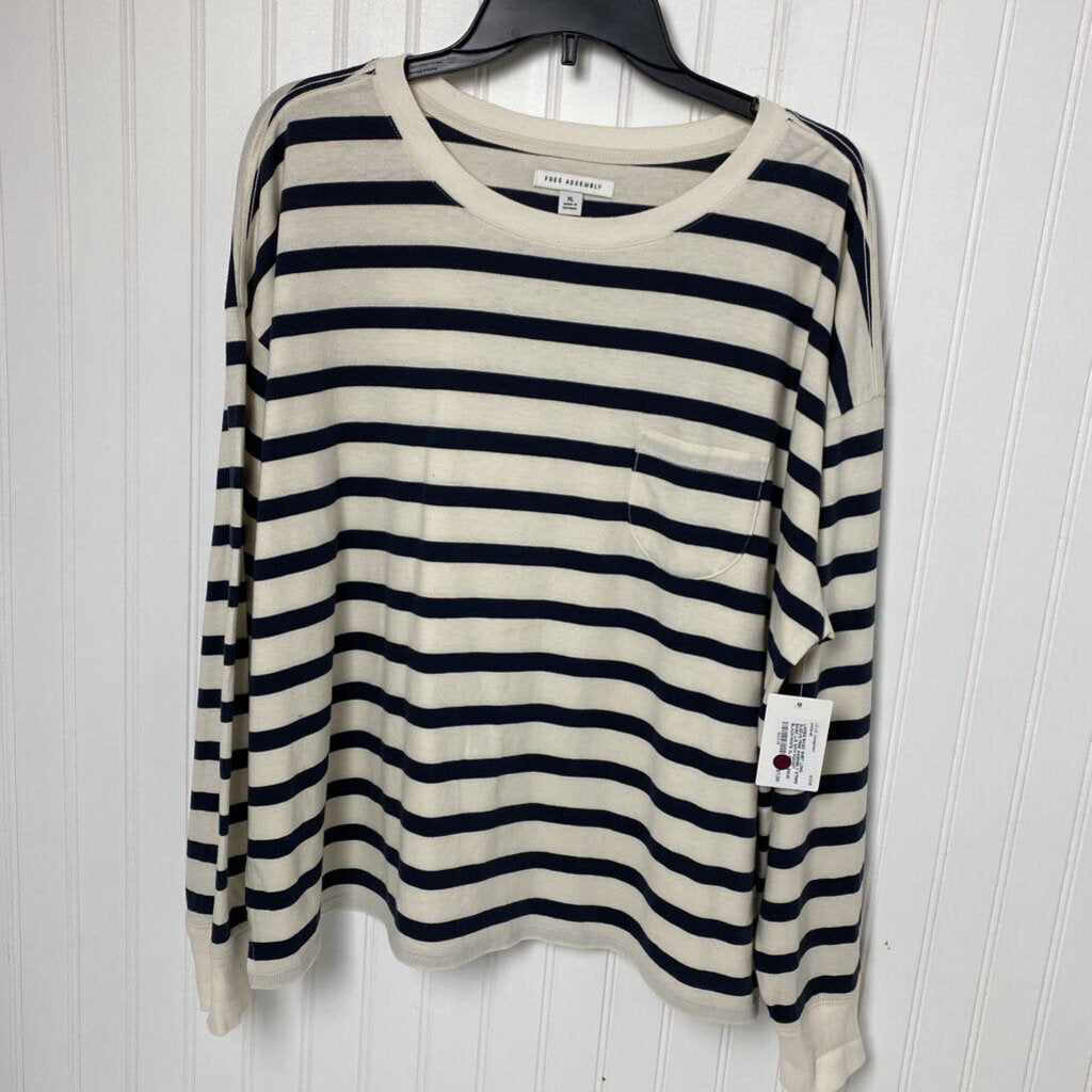 STRIPE BASIC L/S WITH POCKET