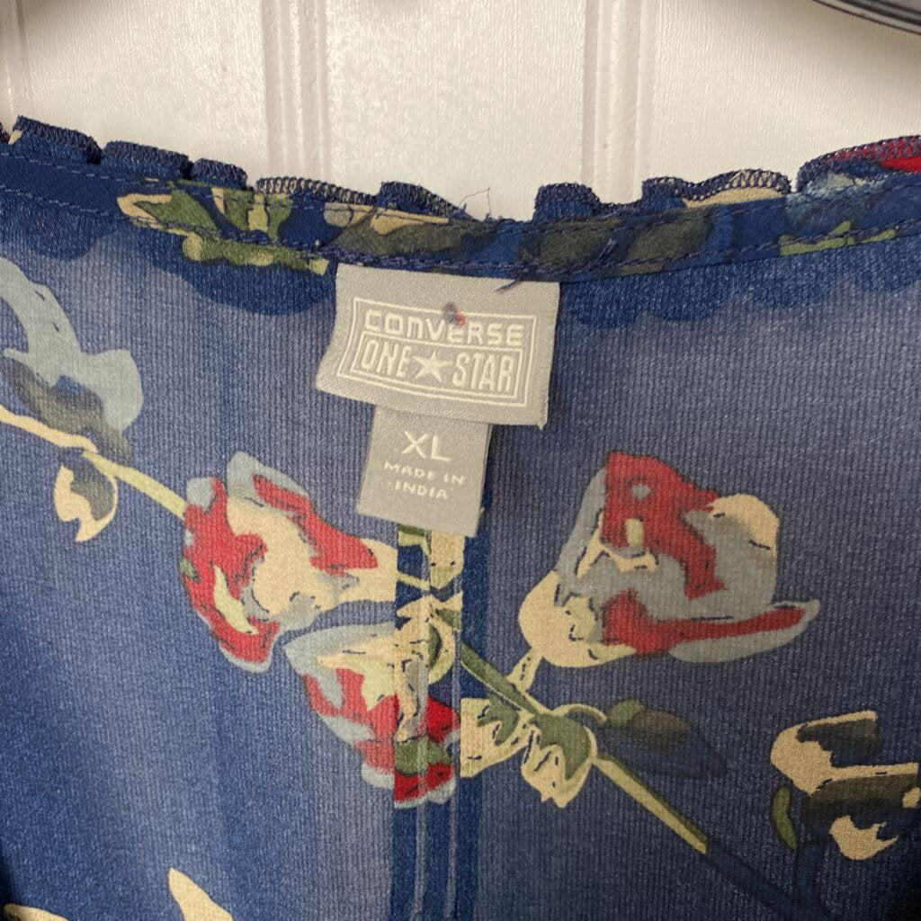 S/S DEEP VNECK WITH TIE WAIST FLORAL PATTERN