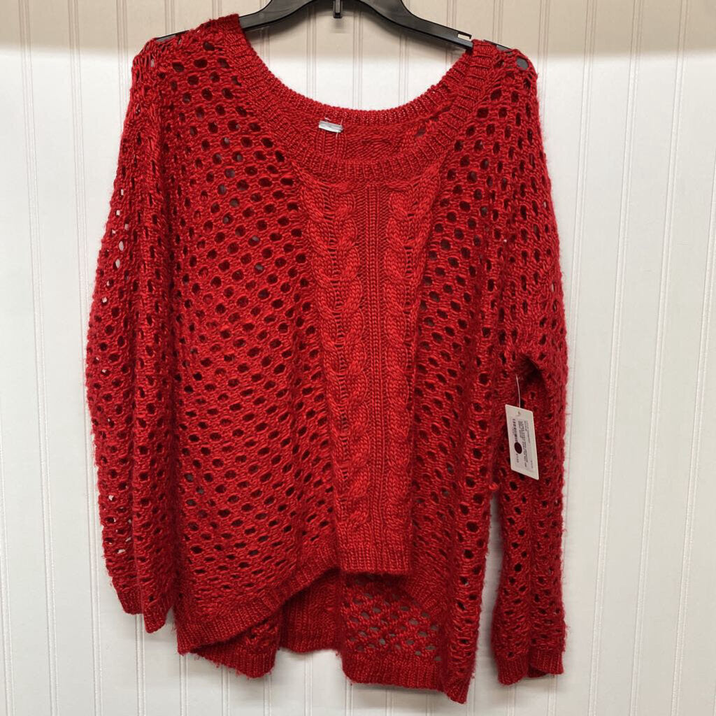 RED CROCHET SWEATER
