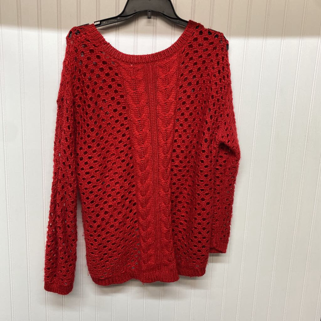 RED CROCHET SWEATER