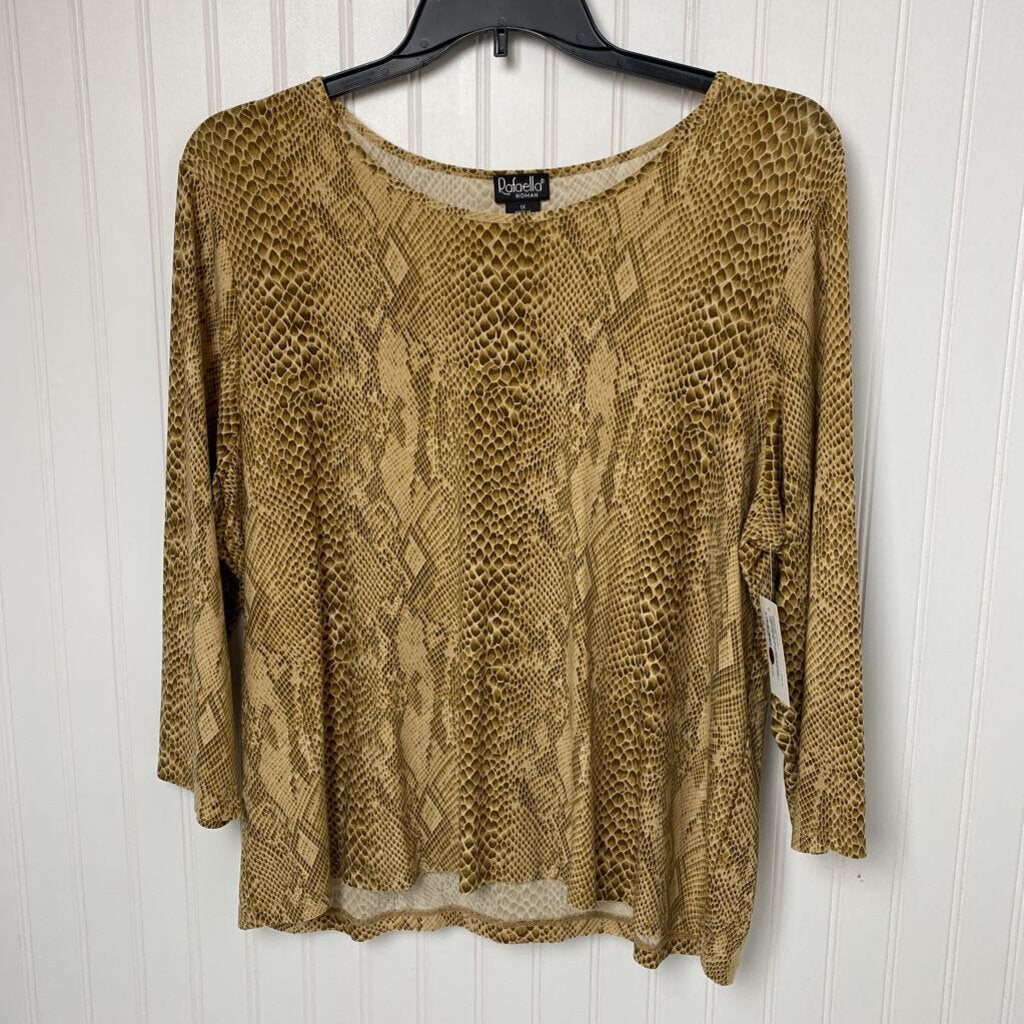 LONG SLEEVE SNAKESKIN PRINT TOP