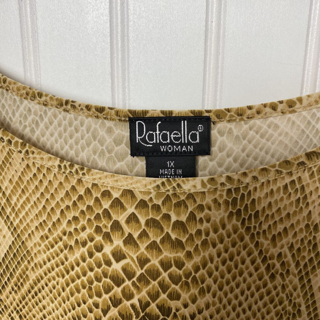 LONG SLEEVE SNAKESKIN PRINT TOP