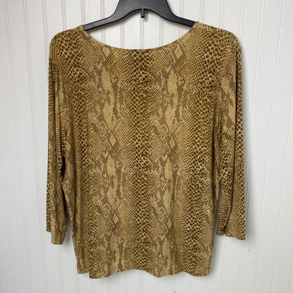 LONG SLEEVE SNAKESKIN PRINT TOP