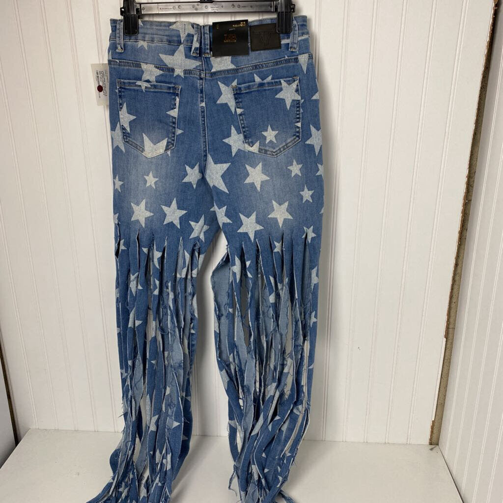 LADIES RIPPED LEGS AND STAR PATTERN