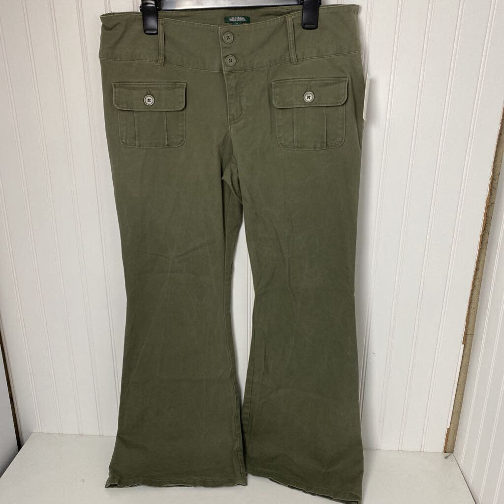 LADIES CASUAL GREEK BOOTCUT KHAKI FRONT POCKETS