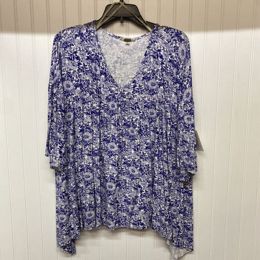 3/4 SLEEVE FLORAL KNIT TOP