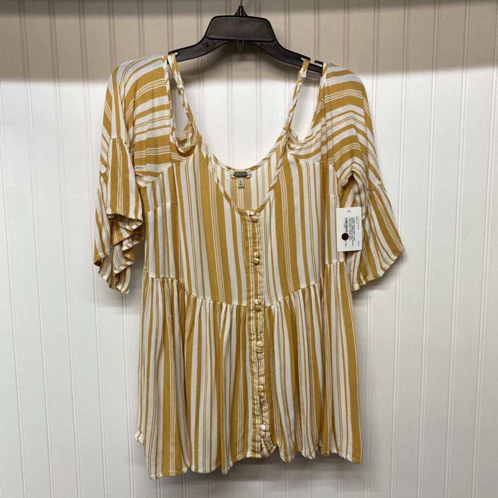 LONG SLEEVE COLD SHOULDER BLOUSE