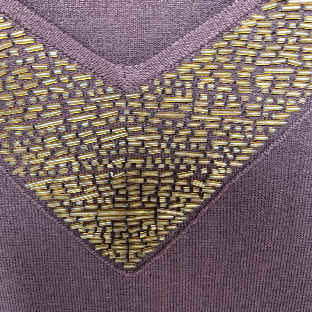 LONG SLEEVE TOP WITH EMBELLISHED NECK