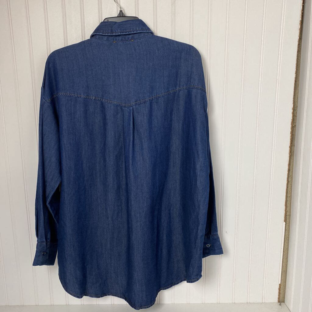 LONG SLEEVE EMBELLISHED BUTTON UP SHIRT