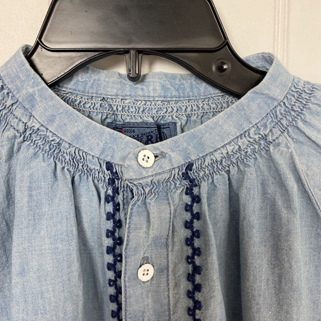 LONG SLEEVE EMBROIDERED DENIM SHIRT