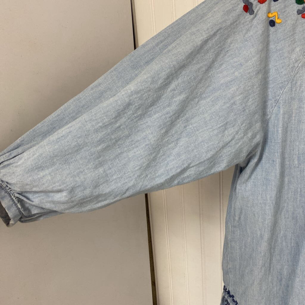 LONG SLEEVE EMBROIDERED DENIM SHIRT