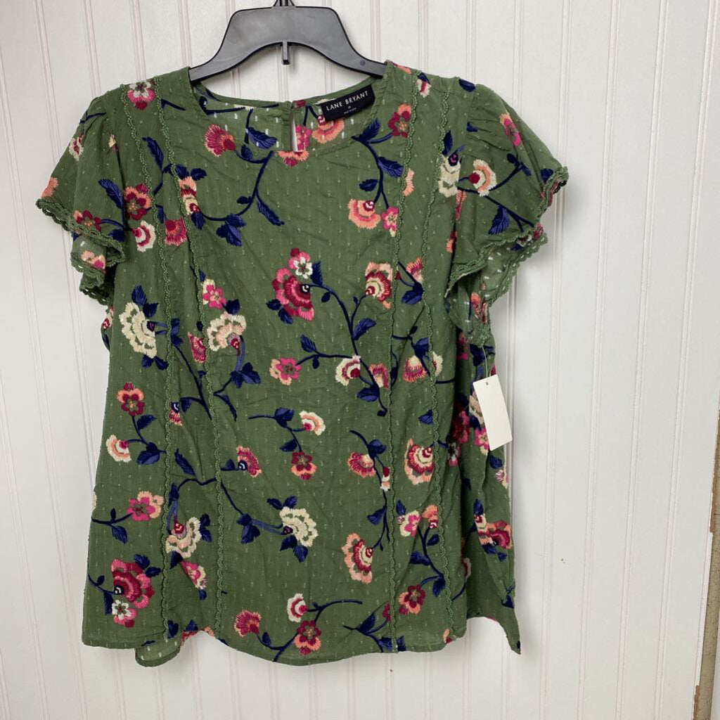 CAP SLEEVED FLORAL TOP