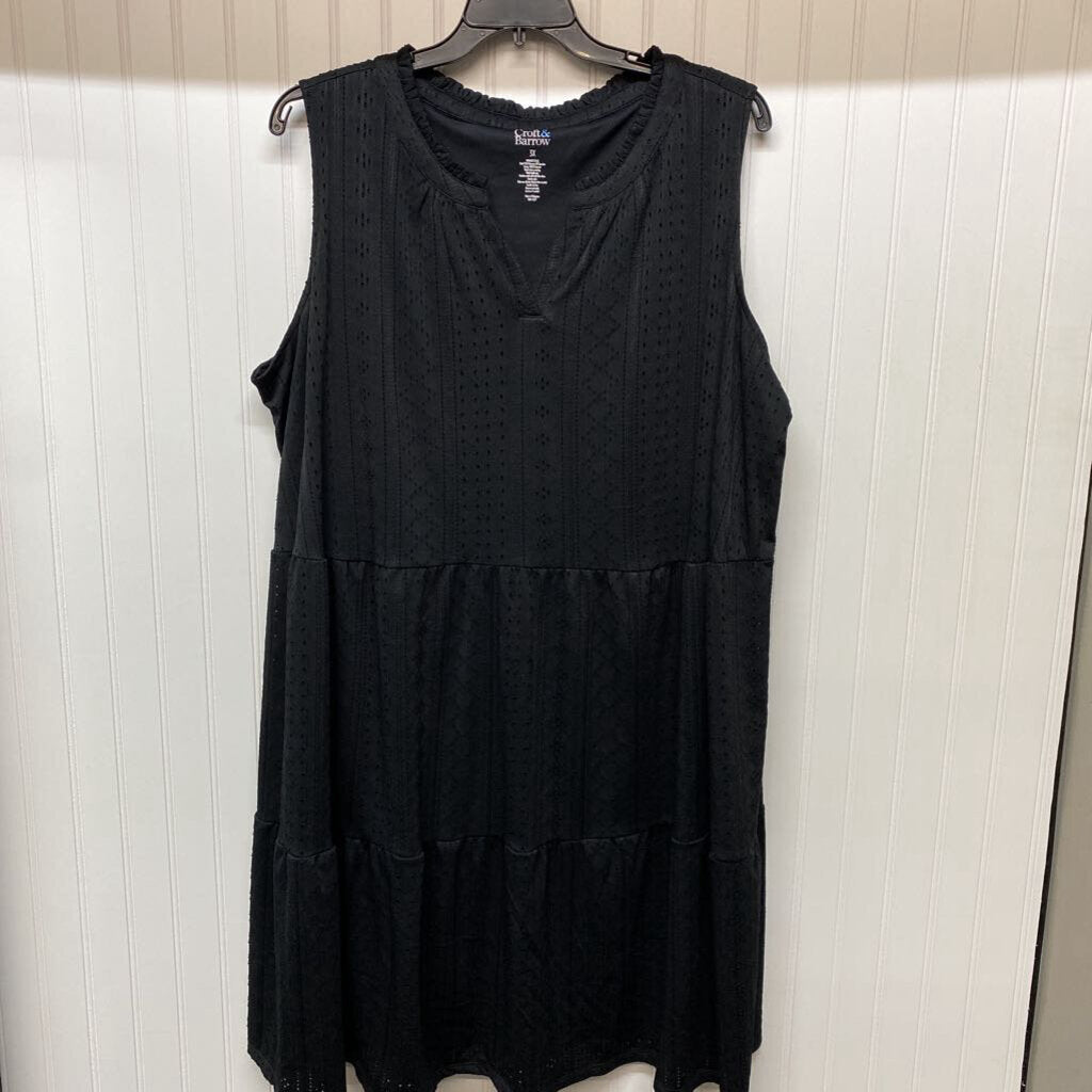 SLEEVLESS EYELET DRESS