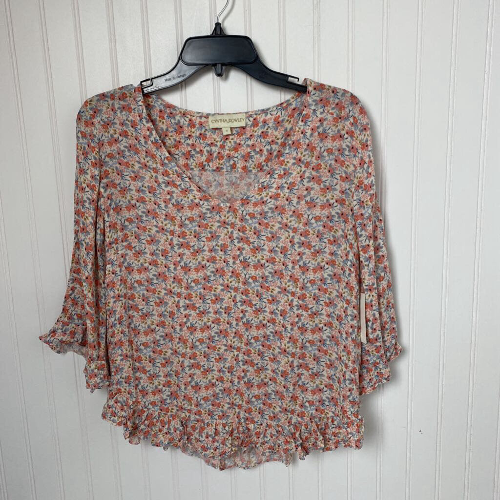 LONG SLEEVE FLORAL PRINT BLOUSE