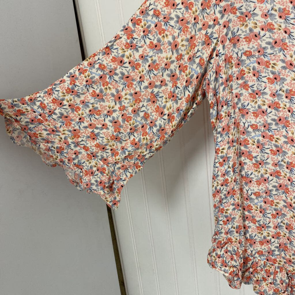 LONG SLEEVE FLORAL PRINT BLOUSE