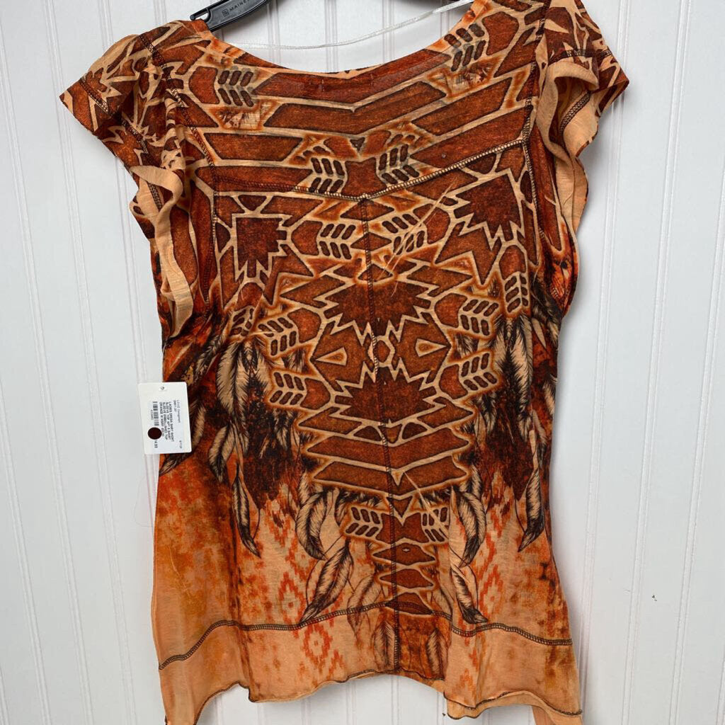 SHORT SLEEVE EMBELLISHED TOP