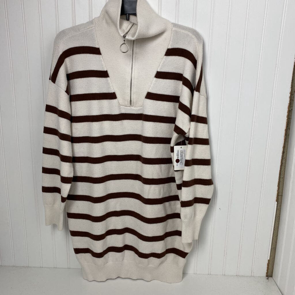 1/4 ZIP STRIPED SWEATER