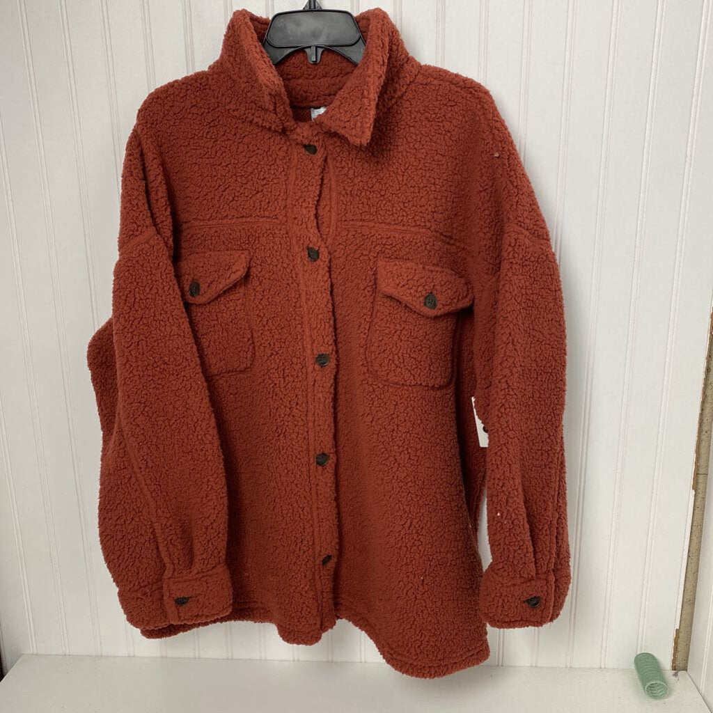 FAUX FUR BUTTON UP JACKET
