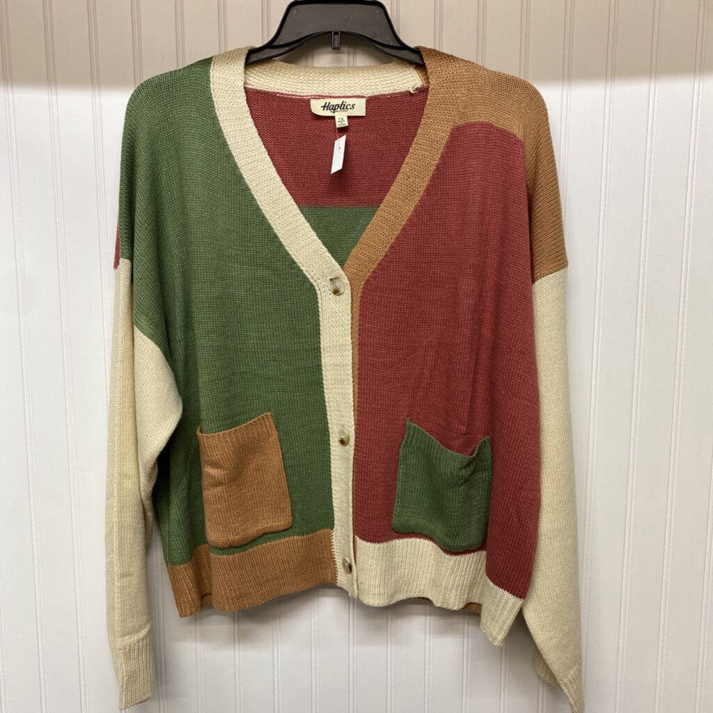 COLORBLOCK BUTTON UP CARDIGAN