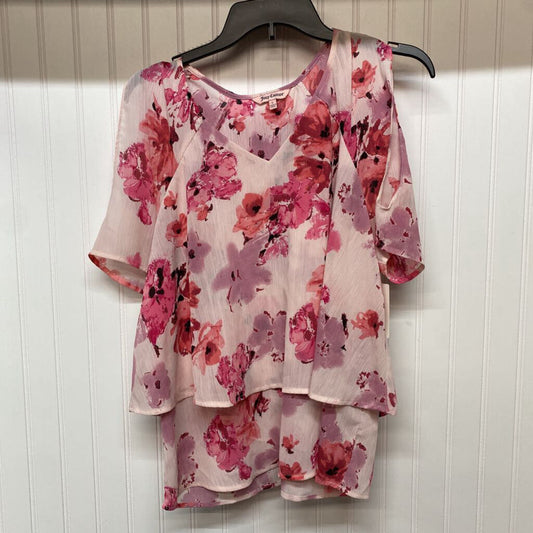 PINK FLOWERED SHORT SLEEVED