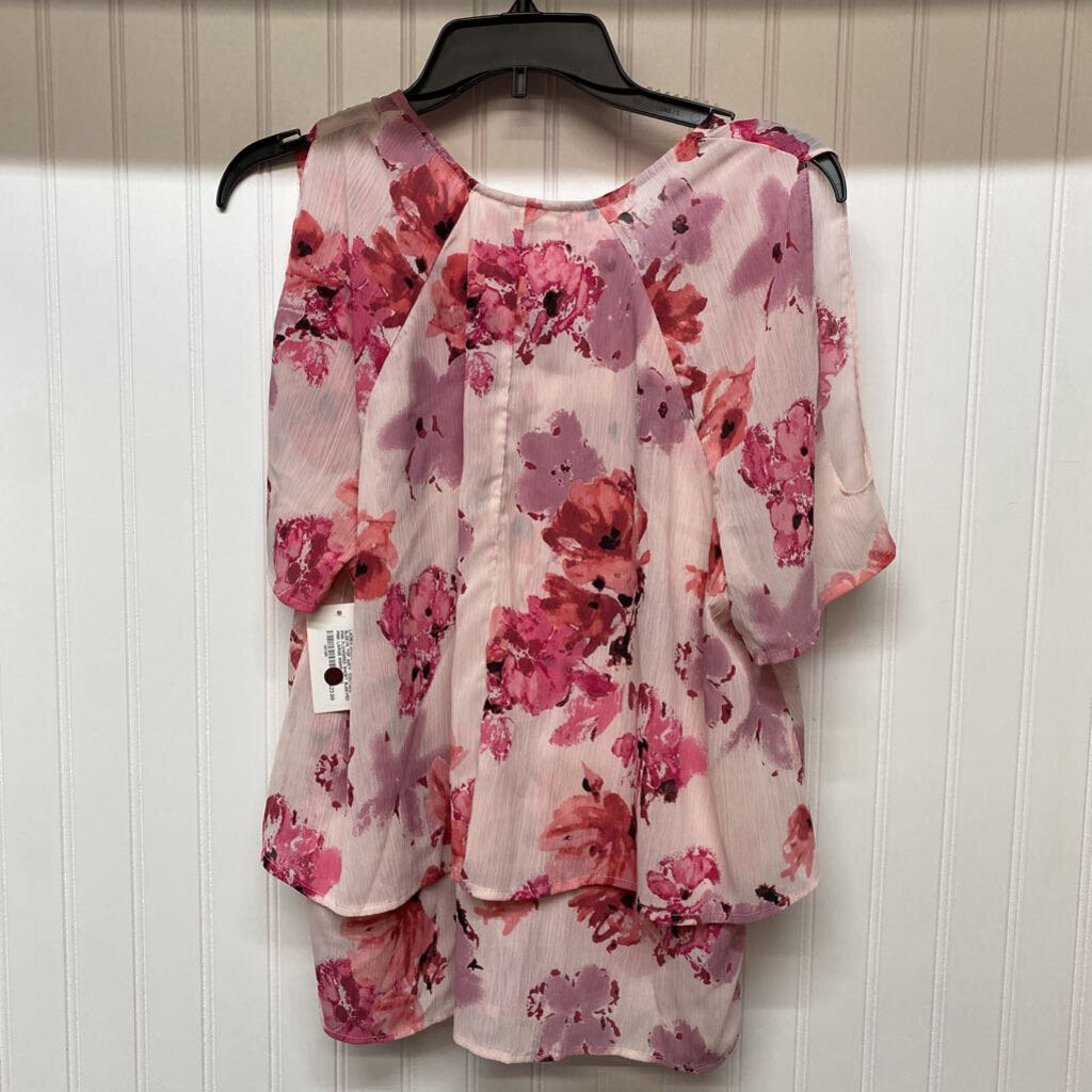 PINK FLOWERED SHORT SLEEVED