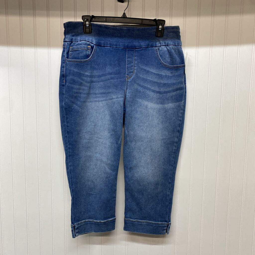 ELASTIC WAIST DENIM CAPRI