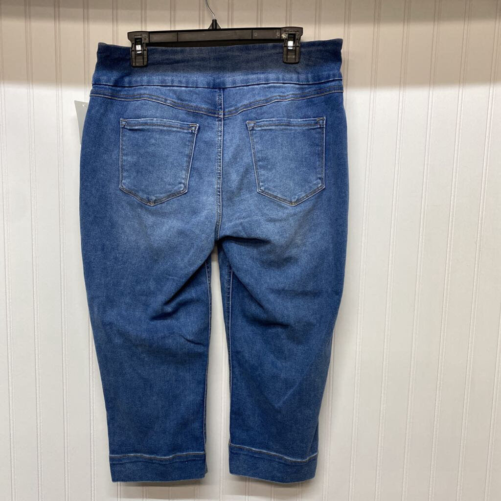ELASTIC WAIST DENIM CAPRI