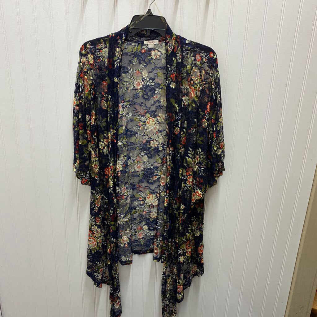FLORAL PRINT LACE CARDIGAN