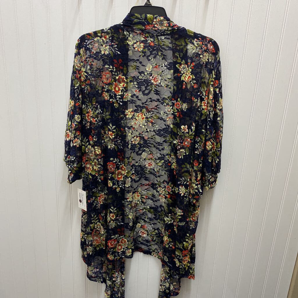 FLORAL PRINT LACE CARDIGAN