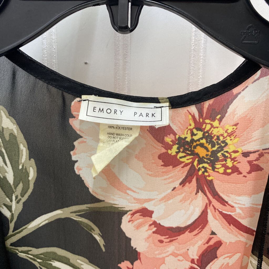 SHORT SLEEVE FLORAL PRINT CARDIGAN