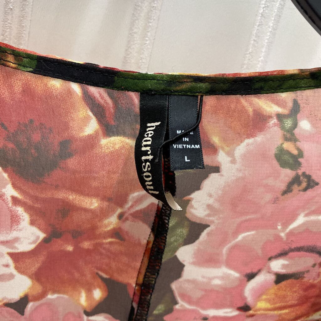 SHORT SLEEVE FLORAL PRINT CARDIGAN