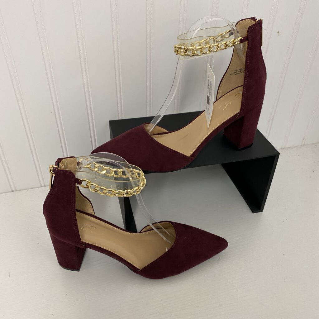 SUEDE W/ GOLD ANKLE STRAP