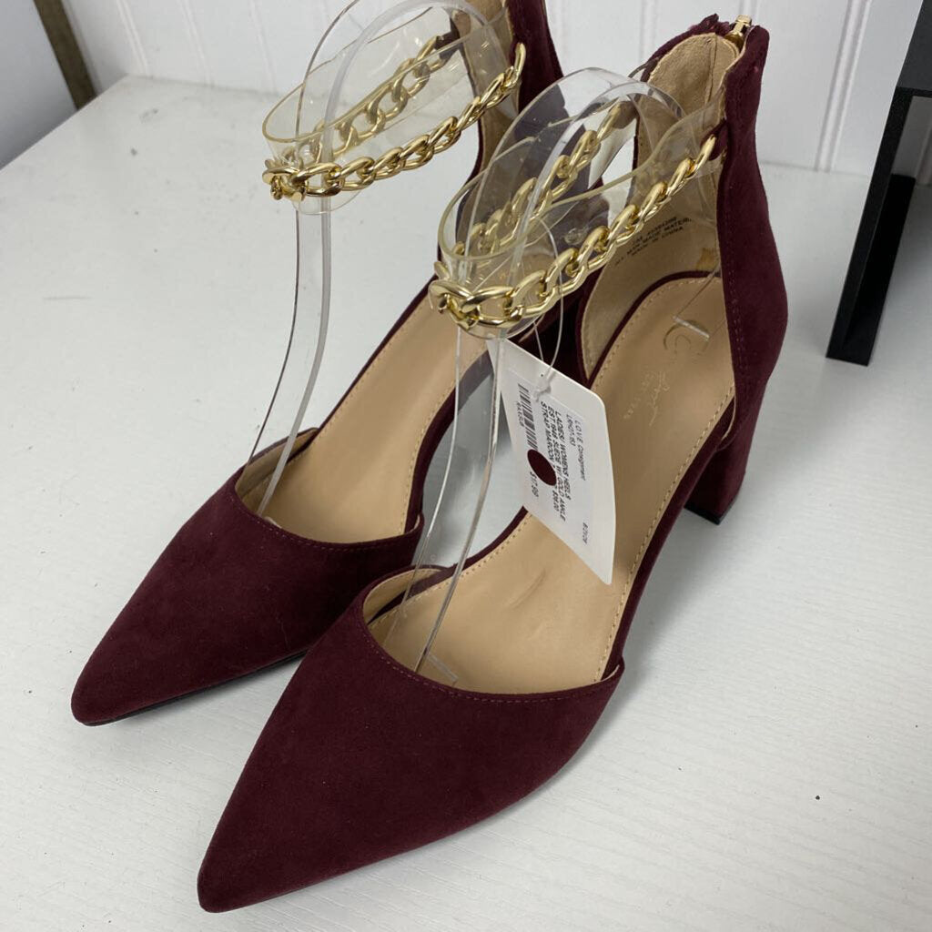 SUEDE W/ GOLD ANKLE STRAP