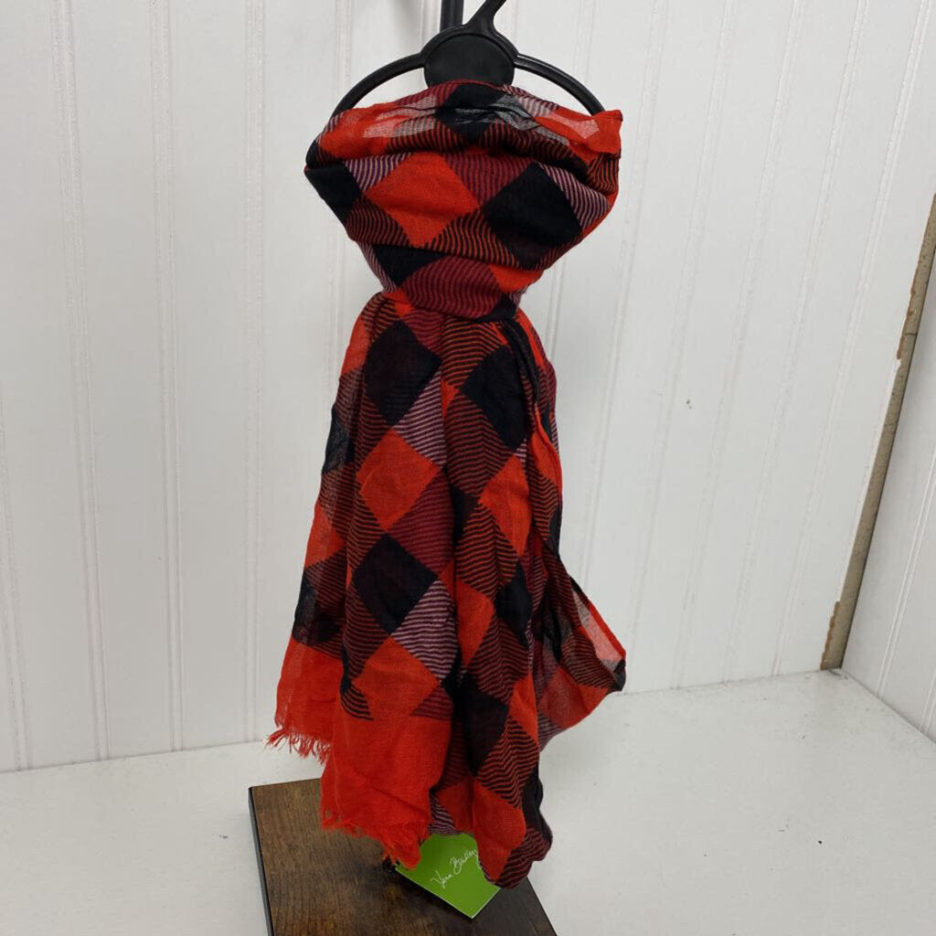 RED AND BLACK CHECKED SCARF