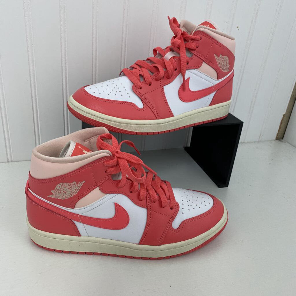 PINK AND WHITE HIGH TOPS