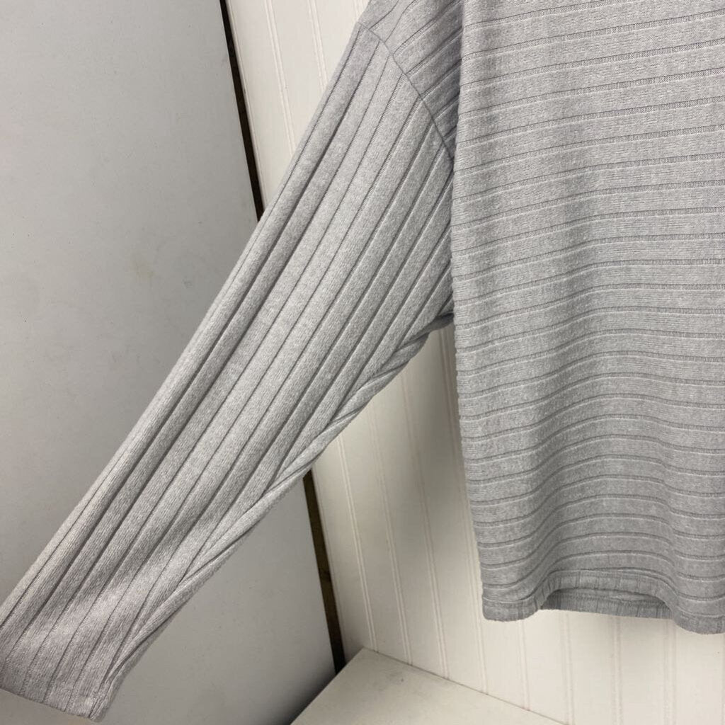 RIBBED V NECK LONG SLEEVED