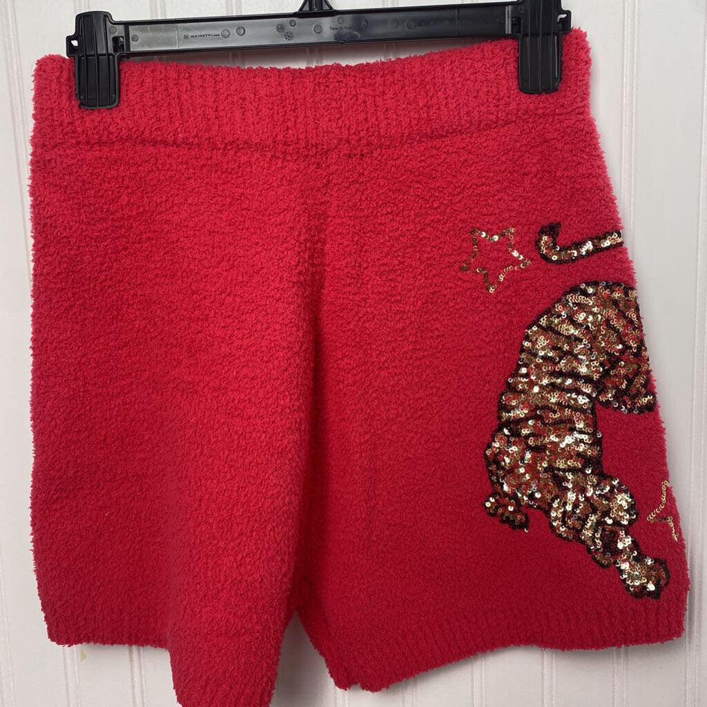 2PC FLEECE GLITTER LION SHORT SET