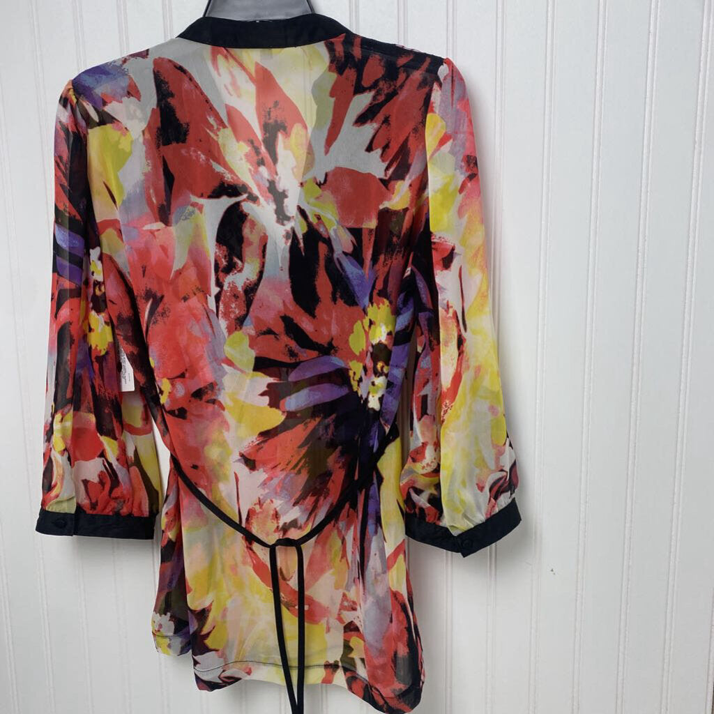 SHEER LONG SLEEVE TOP WITH LACE DETAIL