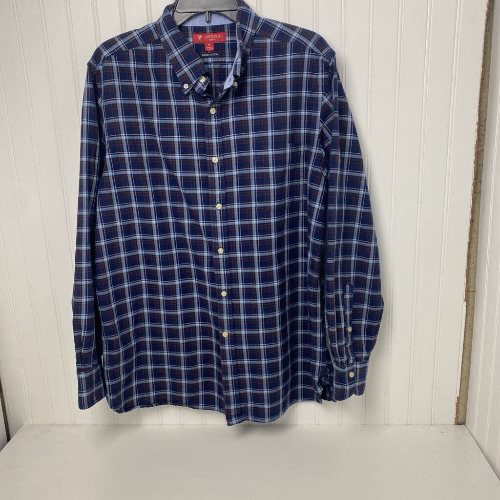 BLUE PLAID LONG SLEEVED
