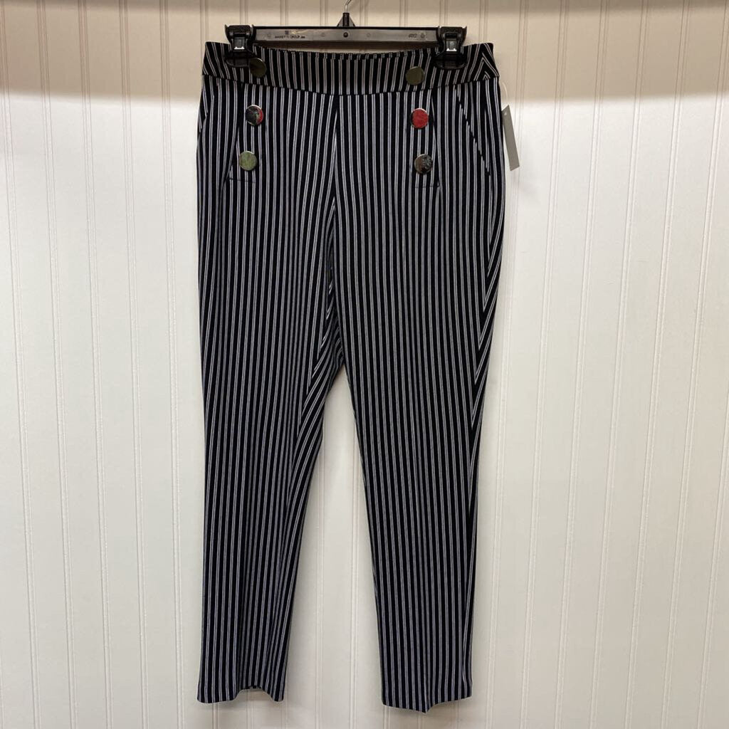 STRIPED PANTS WITH SILVER BUTTONS
