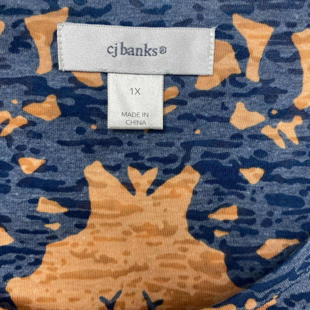 *SHORT SLEEVE BASIC ORANGE AND BLUE PATTERN