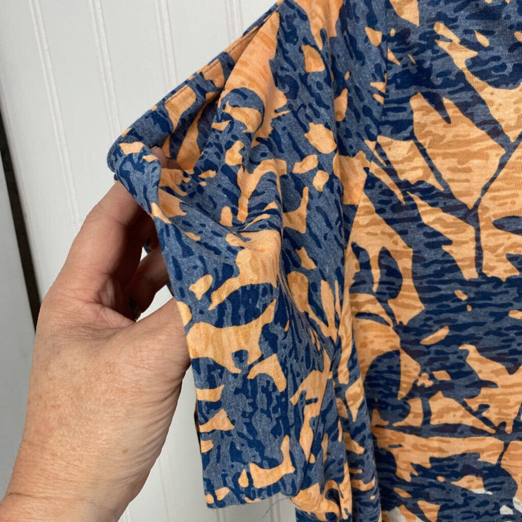 *SHORT SLEEVE BASIC ORANGE AND BLUE PATTERN