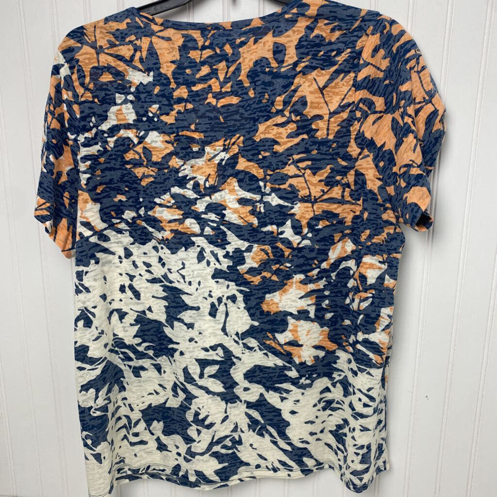 *SHORT SLEEVE BASIC ORANGE AND BLUE PATTERN