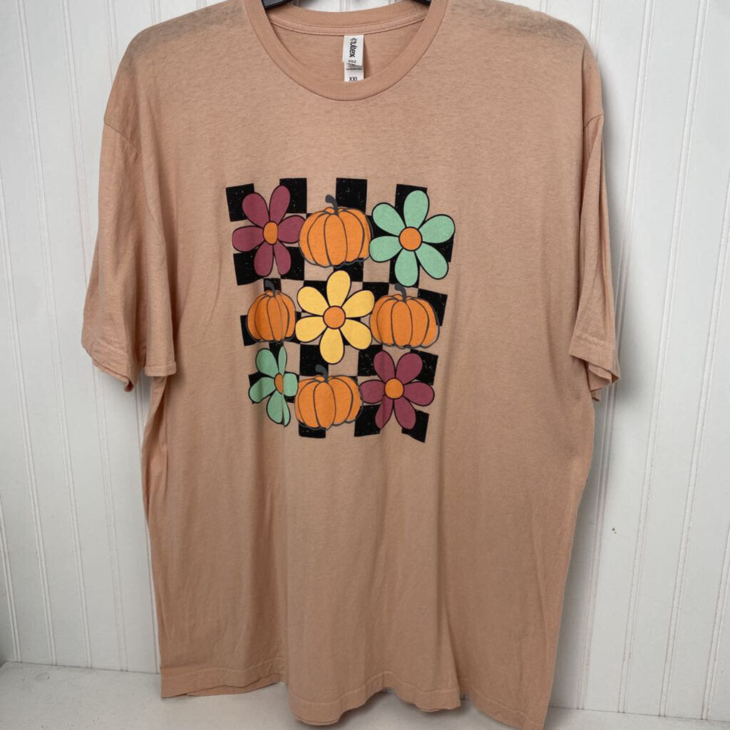 *FLOWER AND PUMPKIN GRAPHIC TEE