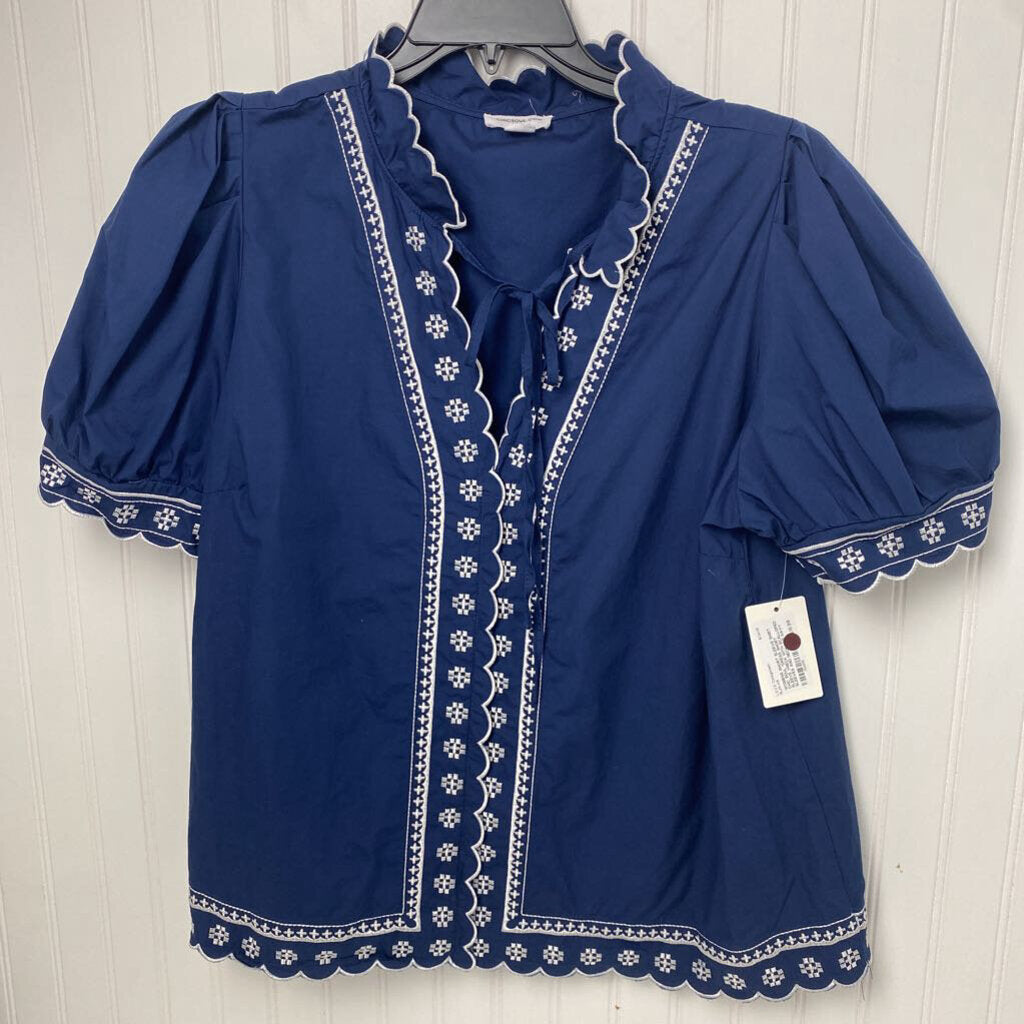 *DRESS SHORT SLEEVE VNECK WITH SCALLOPED SLEEVES AND NECK LINE