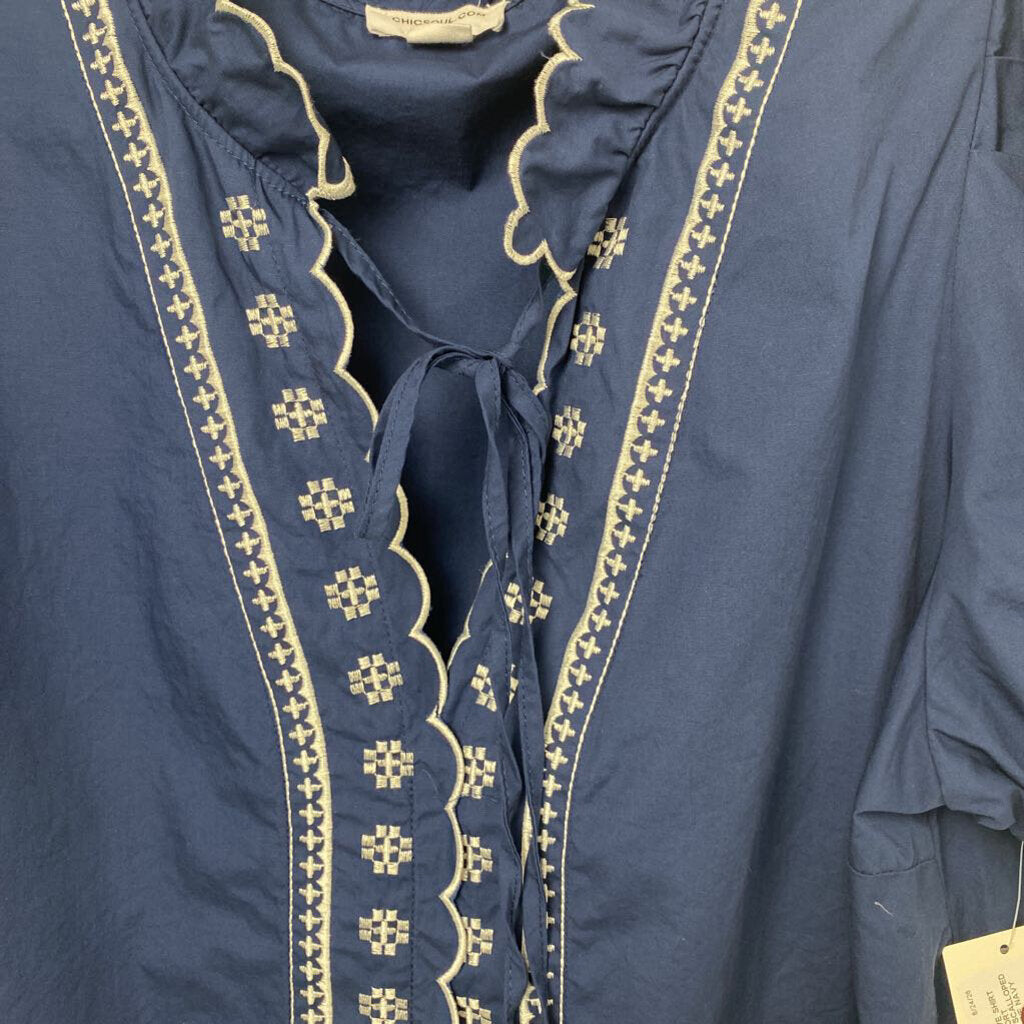 *DRESS SHORT SLEEVE VNECK WITH SCALLOPED SLEEVES AND NECK LINE