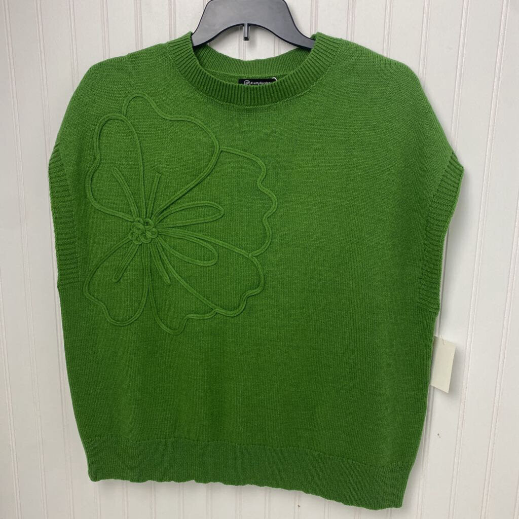 *SLEEVELESS SWEATER WITH FLOWER DESIGN